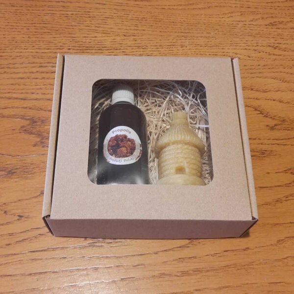 zestaw prezentowy - propolis + świeca z wosku pszczelego